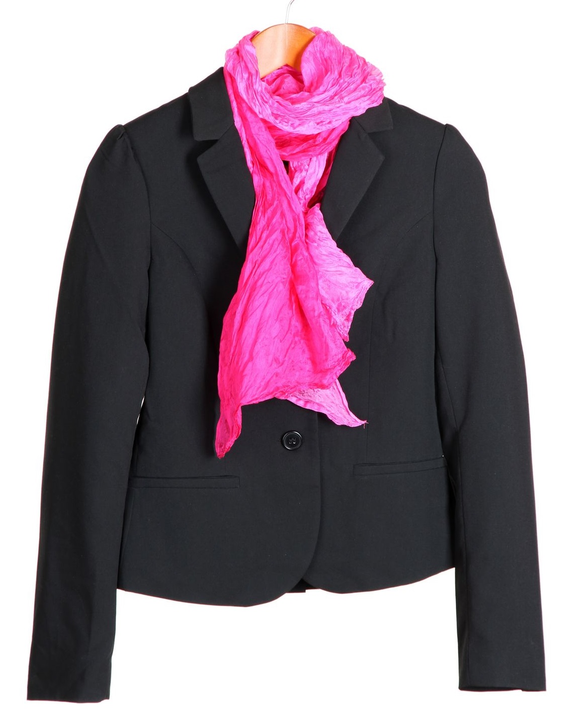 Add a black blazer & scarf